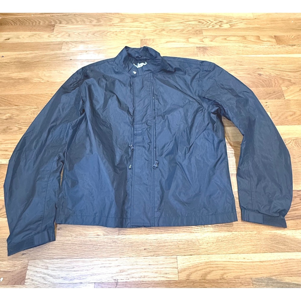 Speed and Strength Black Technical Windbreaker Jacket Dual Zip Mock Neck‎ XL